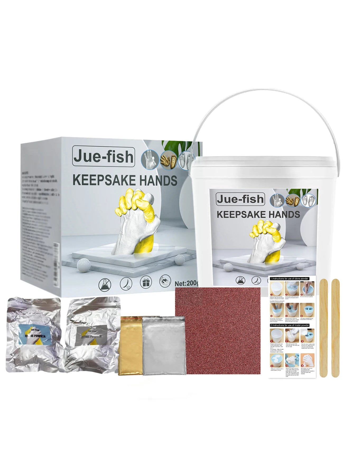 Three-Dimensional Hand Model Plaster Kit for Valentine's Day and Mother's Day Keepsakes